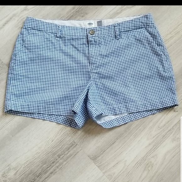 Old Navy Preppy Pinup Cotton blue gingham shorts size 6 - Picture 2 of 9